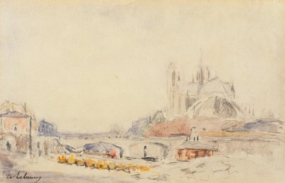 Vista del Pont de la Tournelle e Notre-Dame de Paris da Albert Charles Lebourg